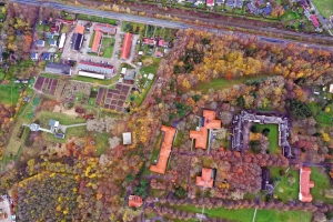 Luftaufnahme des Areals der SIC (linker oberer Bildbereich)